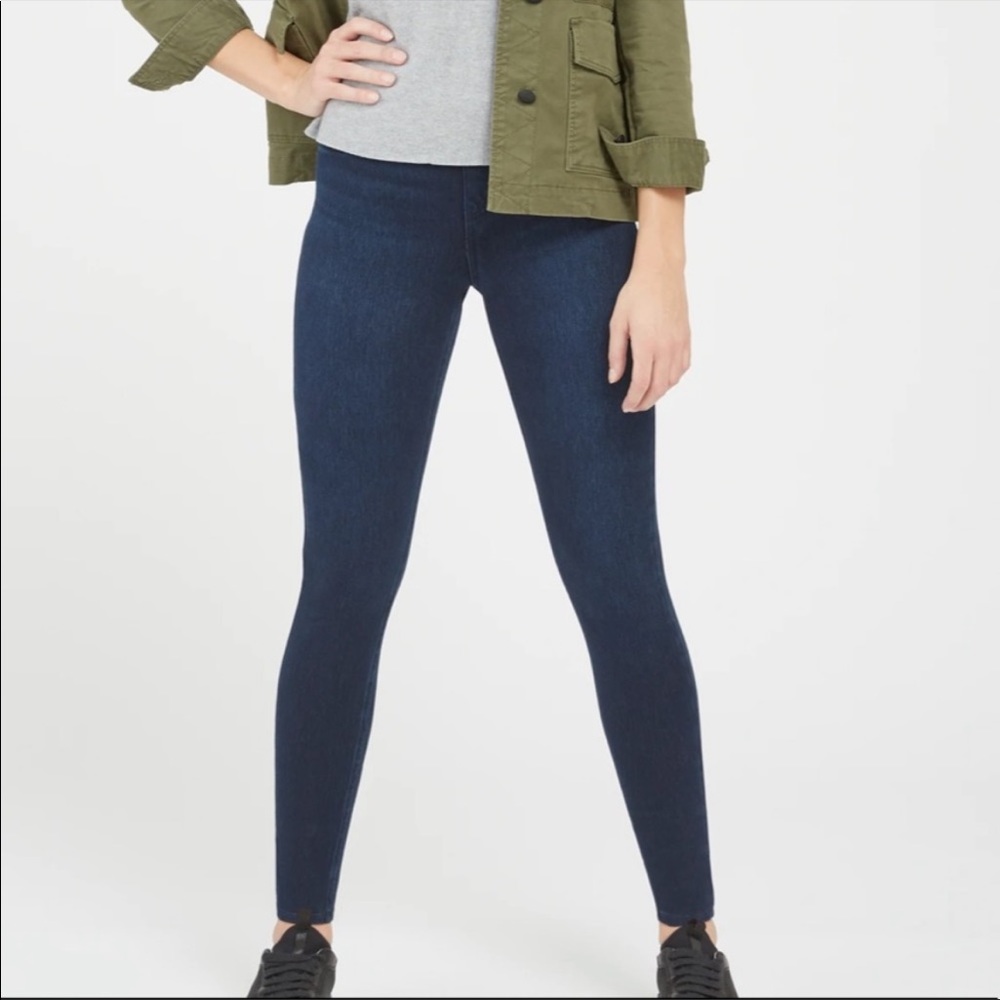 SPANX Dark Blue Denim-Look Super Skinny Pants